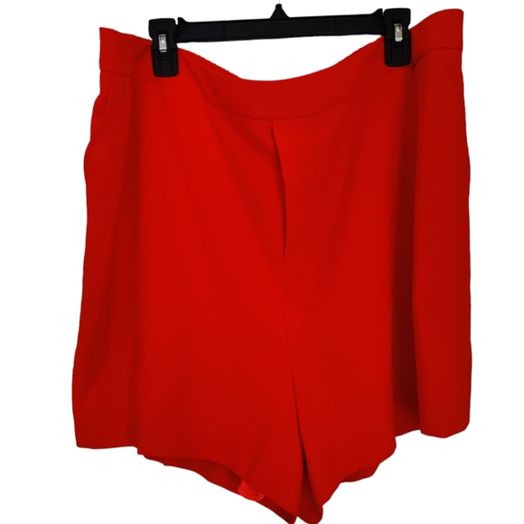 Skies Are Blue Curvy Women’s Neon Orange Shorts Sz 2X  Stretch NWT - Picture 2 of 6